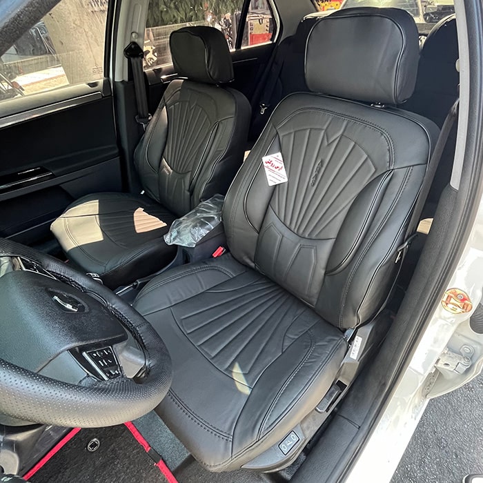 روکش صندلی ماشین سمند سورن چرم طرح پرو رنگ مشکی