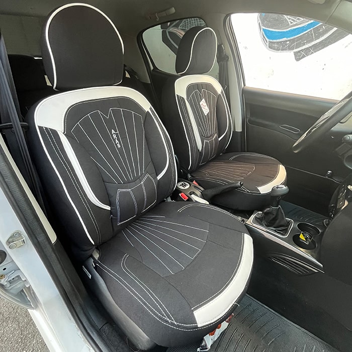 روکش صندلی ماشین پژو 206 پارچه کتان طرح پرو رنگ مشکی سفید روکش صندلی ماشین پژو 206 پارچه کتان طرح پرو رنگ مشکی سفید