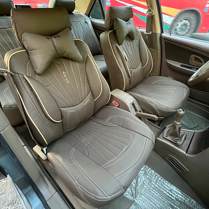 روکش صندلی ماشین پرشیا جدید چرم طرح پرو رنگ صدری دوخت کرم روکش صندلی ماشین پرشیا جدید چرم طرح پرو رنگ صدری دوخت کرم
