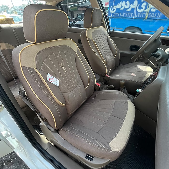 روکش صندلی ماشین سمند قدیم پارچه کتان طرح پرو رنگ صدری کرم روکش صندلی ماشین سمند قدیم پارچه کتان طرح پرو رنگ صدری کرم
