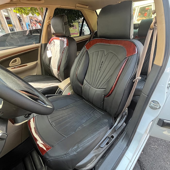 روکش صندلی ماشین پرشیا جدید چرم طرح پرو رنگ مشکی طرح چوب روکش صندلی ماشین پرشیا جدید چرم طرح پرو رنگ مشکی طرح چوب