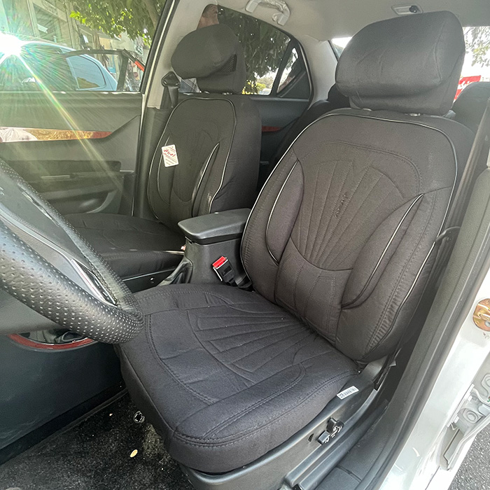 روکش صندلی ماشین دنا پارچه کتان طرح پرو رنگ مشکی