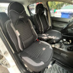 روکش صندلی ماشین 206 پارچه کتان طرح پلاس رنگ مشکی طوسی