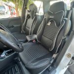 روکش صندلی ماشین پراید 131 چرم طرح پلاس رنگ مشکی دوخت سفید