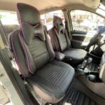 روکش صندلی ساندرو مشکی نوار بنفش طرح پلاس