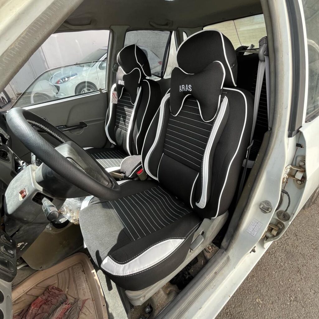 روکش صندلی پراید 132 طرح پلاس پارچه کتان