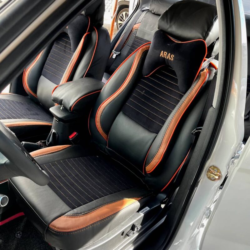 روکش صندلی دنا طرح پلاس چرم وسط پارچه