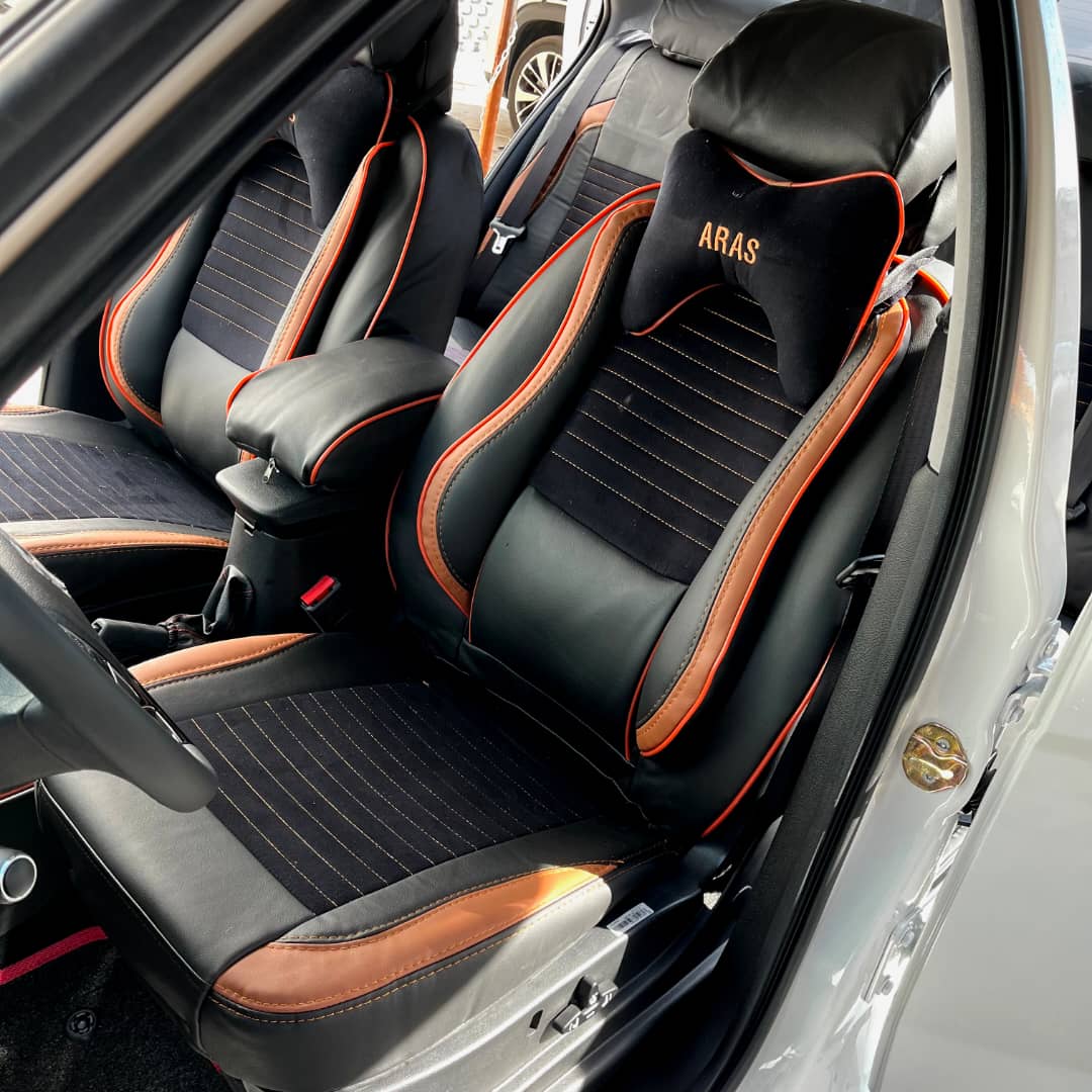 روکش صندلی دنا طرح پلاس چرم وسط پارچه روکش صندلی دنا طرح پلاس چرم وسط پارچه