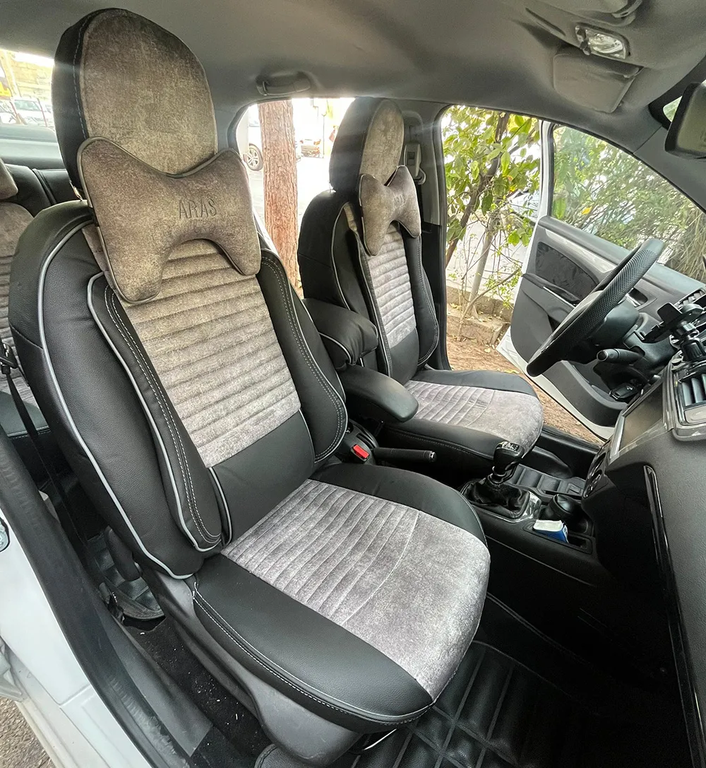 روکش صندلی دنا طرح پلاس چرم مخمل مشکی طوسی روکش صندلی دنا طرح پلاس چرم مخمل مشکی طوسی