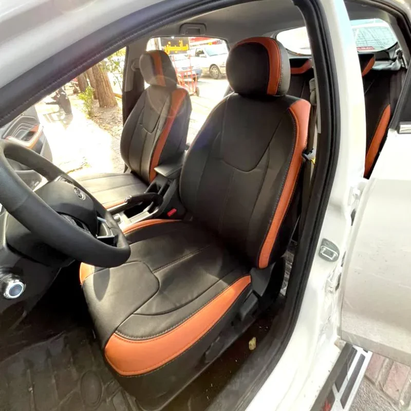 روکش صندلی خودرو MVM X22 چرمی طرح فابریک مشکی نارنجی