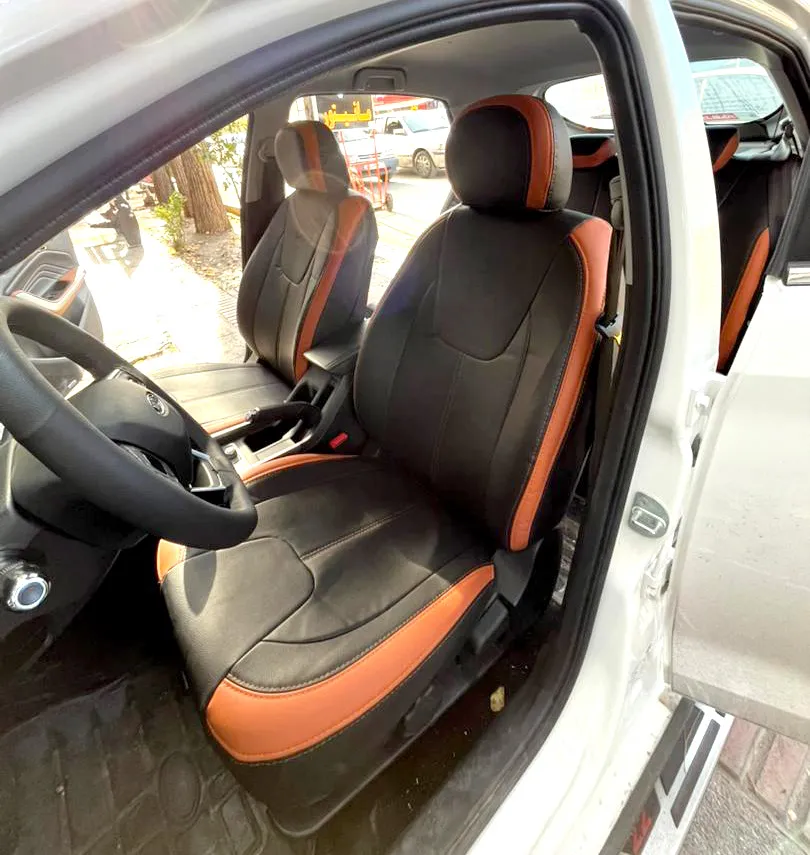 روکش صندلی خودرو MVM X22 چرمی طرح فابریک مشکی نارنجی روکش صندلی خودرو MVM X22 چرمی طرح فابریک مشکی نارنجی
