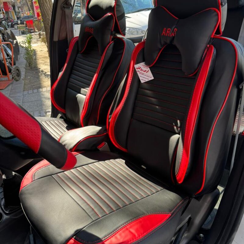 روکش صندلی سایپا اسپرت مشکی قرمز با دوخت حرفه‌ای